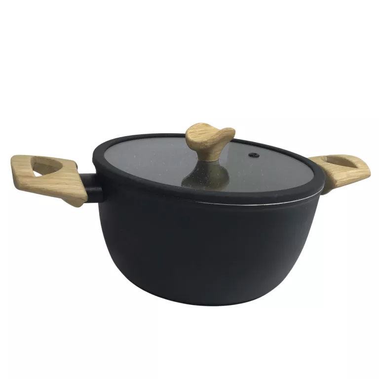 KAMIENNY GARNEK IKEA HUSKNUT Z POKRYWKĄ CZARNY 5L
