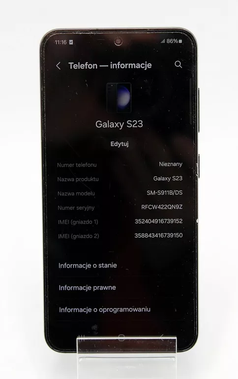 TELEFON SAMSUNG GALAXY S23 (SM-S911B/DS) 8+128GB CZARNY