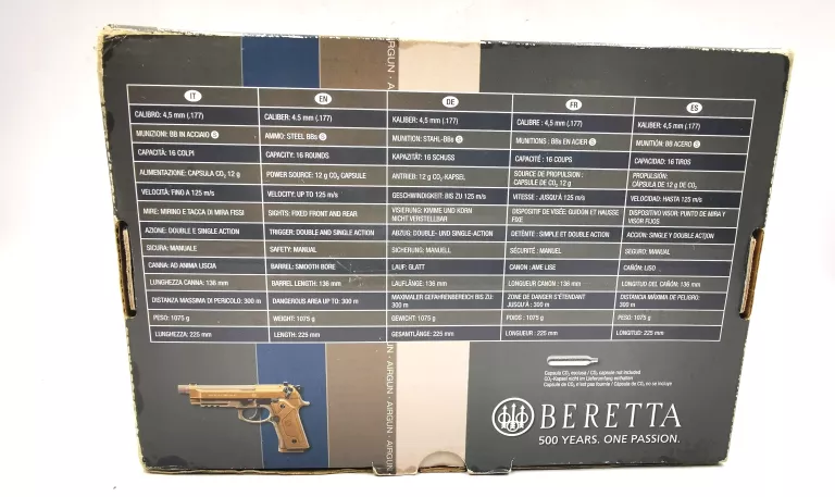 WIATRÓWKA BERETTA M9A3- CAL.9MM PARA - PANTENTED/ PUDEŁKO