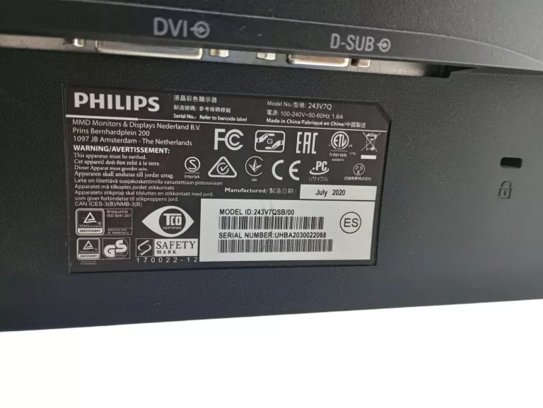 MONITOR PHILIPS 243V7QSB/00 23,80" OKAZJA!