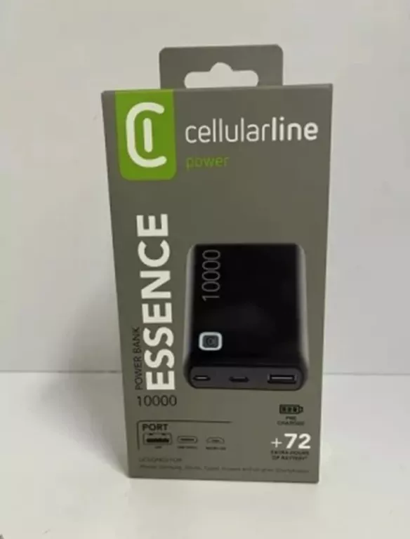 POWERBANK CELLULARLINE ESSENCE 10000 MAH 12W CZARNY