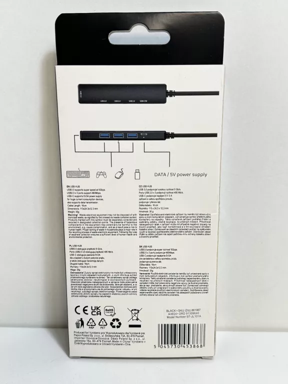 HUB USB VIIDO ST-JL101A - UNIWERSALNY ROZDZIELACZ USB 3.0 Z 4 PORTAMI