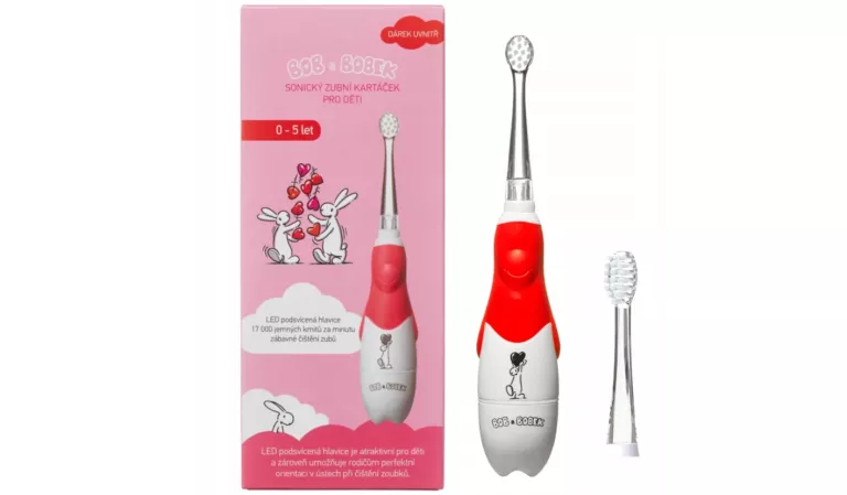 WODOODPORNA SZCZOTECZKA SONICZNA DLA DZIECI 0-5LAT BOB I BOBEK + 2 KOŃCÓWK