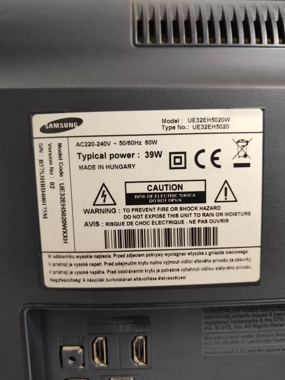 TELEWIZOR SAMSUNG UE32EH5020W 32" LED FULL HD