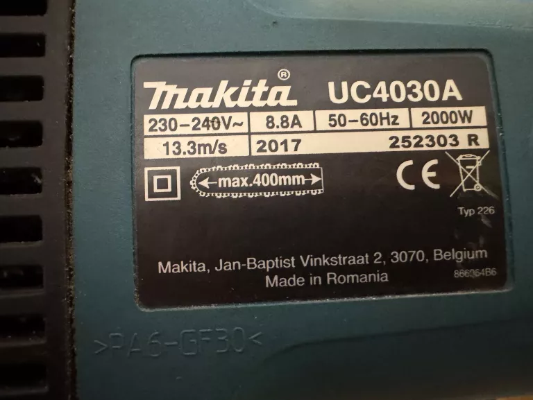 PILARKA ŁAŃCUCHOWA ELEKTRYCZNA MAKITA UC4030A 2000W R.2017