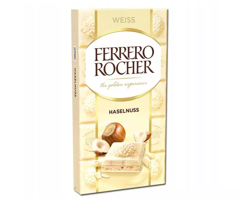 FERRERO ROCHER CZEKOLADA BIAŁA Z ORZECHAMI 90G
