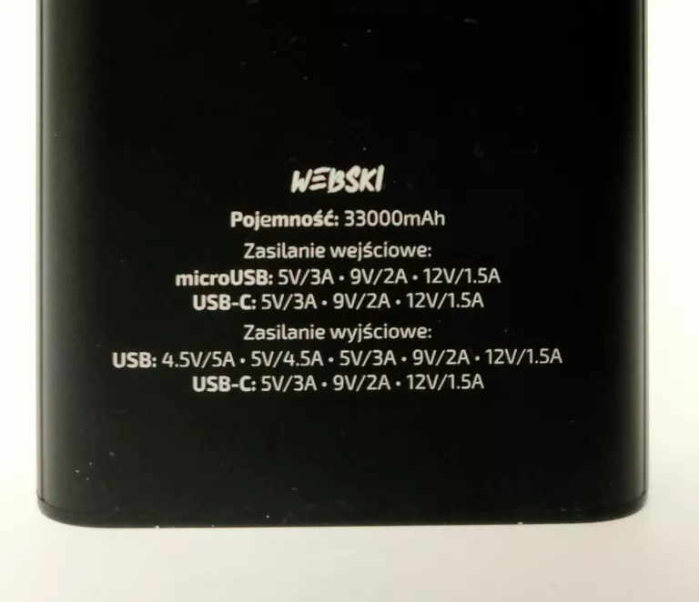 POWERBANK WEBSKI 22.5 W 30000MAH CZARNY