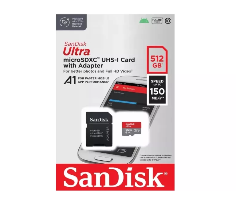 SANDISK ULTRA MICROSDXC 512GB 150MB/S A1 CL10 UHS-I