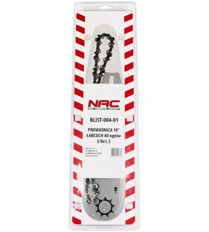 ZESTAW NAC PROWADNICA 10" + ŁAŃCUCH 40 OGNIW 3/8X1,3 DO PIŁY SPALINOWE