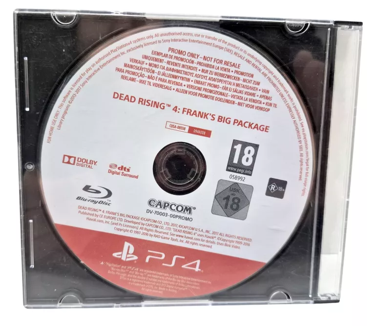GRA NA PS4 DEAD RISING 4 FRANK'S BIG PACKAGE ! BEZ PUDEŁKA !