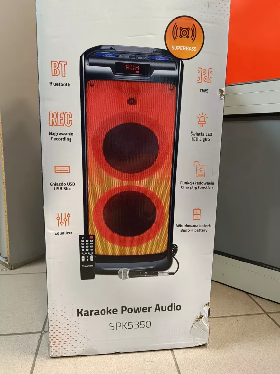 GŁOŚNIK KARAOKE POWER AUDIO FLAME MANTA SPK5350 100W