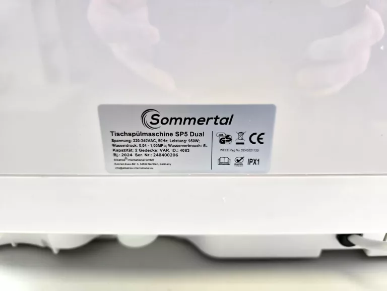 SOMMERTAL SP5 DUAL ZMYWARKA STOŁOWA