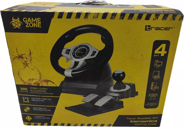 KIEROWNICA SAMOCHODOWA GAME ZONE TRACER ROADSTER 4W1 PC PS3 PS4 XB1