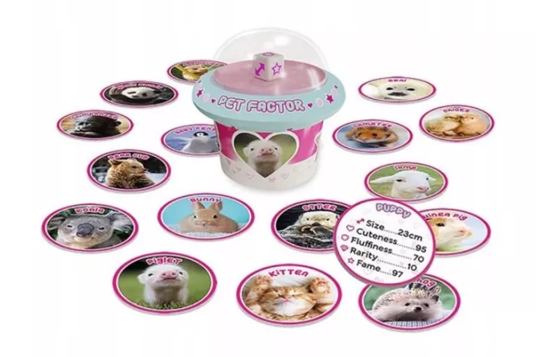 POP-A-TOPS PET FACTOR ZWIERZĘTA ZWIĘRZĄTKA GRA KARTY