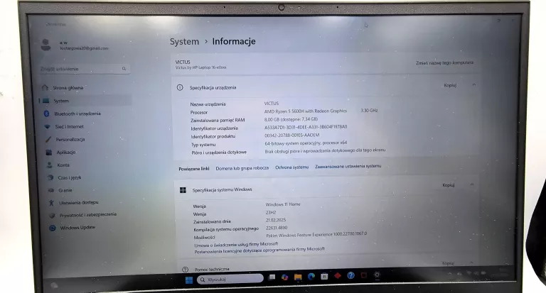 LAPTOP HP VICTUS 16-E0XXX 8 GB/512GB/ WIN 11/TORBA