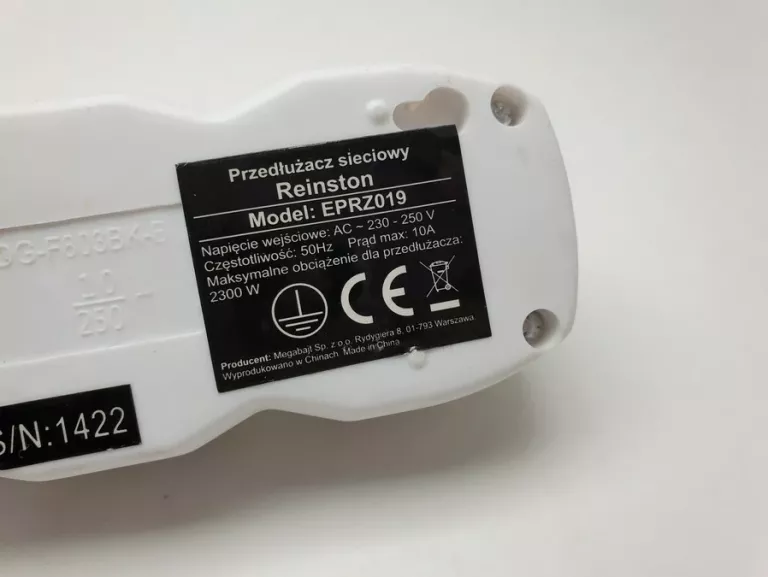 PRZEDŁUŻACZ REINSTON EPRZ019 3 GNIAZDA 3M BIAŁY
