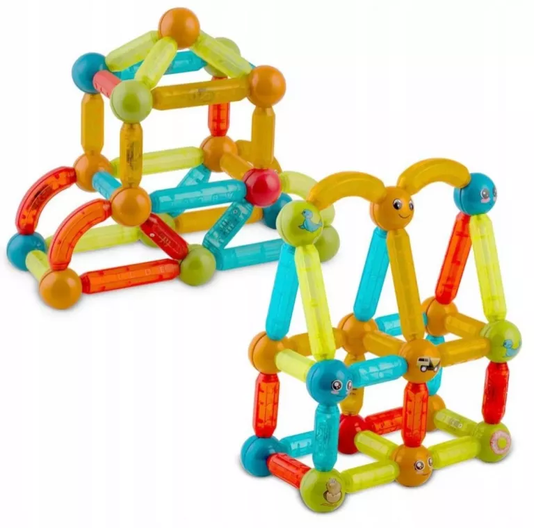 KLOCKI MAGNETYCZNE EDUKACYJNE ŚWIECŚĄCE KONSTRUKCYJNE UKŁADANKA 3D
