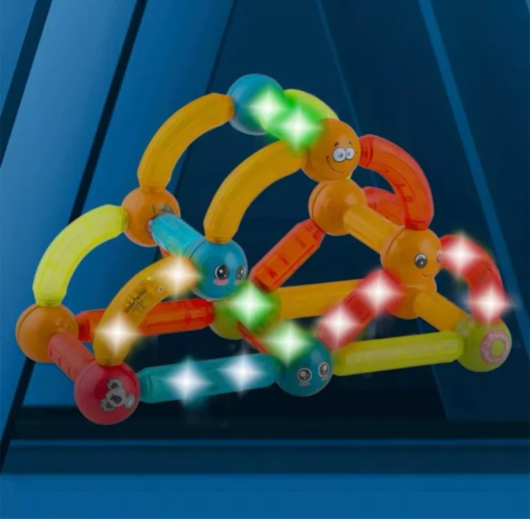KLOCKI MAGNETYCZNE EDUKACYJNE ŚWIECŚĄCE KONSTRUKCYJNE UKŁADANKA 3D