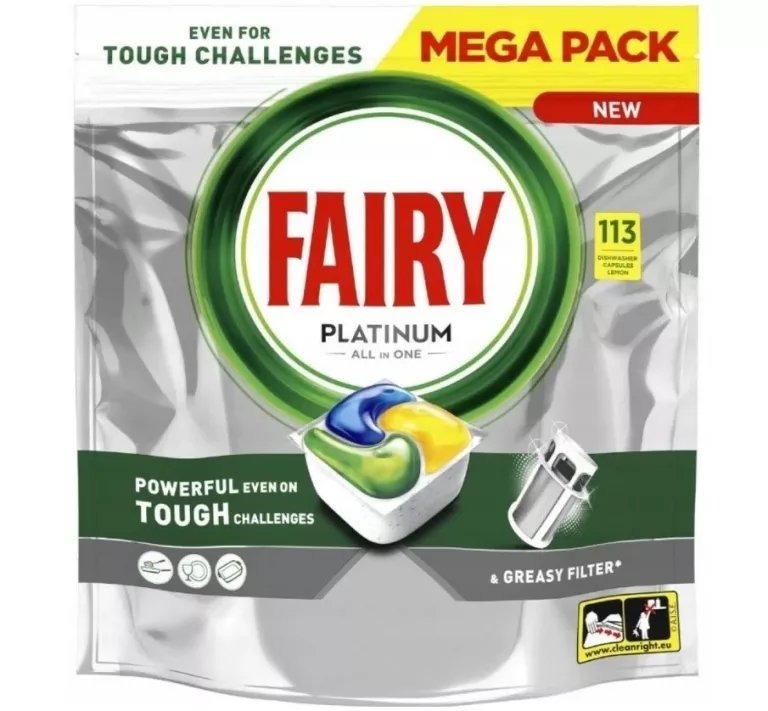 FAIRY PLATINUM ALL IN ONE TABLETKI DO ZMYWARKI CYTRYNA, 113 TABLETEK