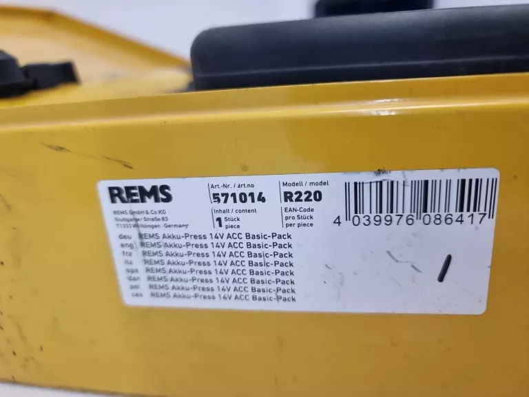 ZACISKARKA DO RUR REMS AKKU-PRESS LI-ION PLUS TYP 571004