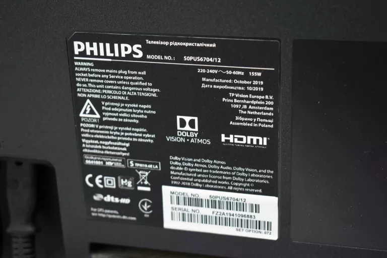 TELEWIZOR PHILIPS 50PUS6704/12