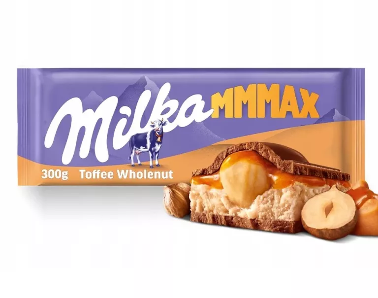 CZEKOLADA MILKA DUŻA MLECZNA MMMAX TOFFEE WHOLENUT O SMAKU KARMELOWYM 300G