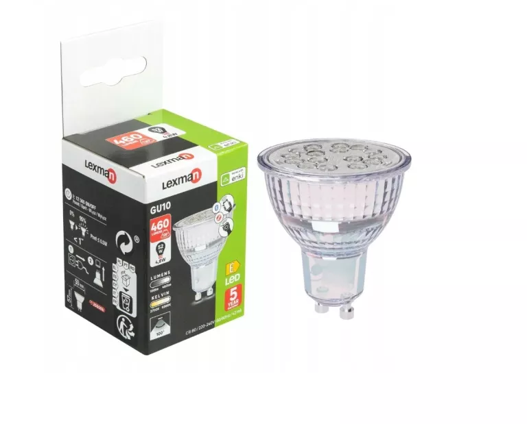 ŻARÓWKA SMART LED Z PILOTEM GU10 4,8 W 52 W 460