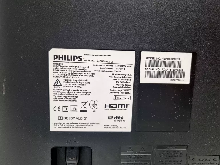 TELEWIZOR LED PHILIPS 43PUS6262/12 43 CALE, 4K UHD