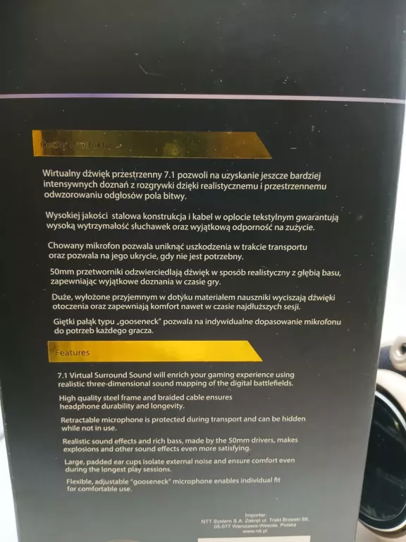 SŁUCHAWKI DLA GRACZY HIRO PSI Z MIRKOFONEM