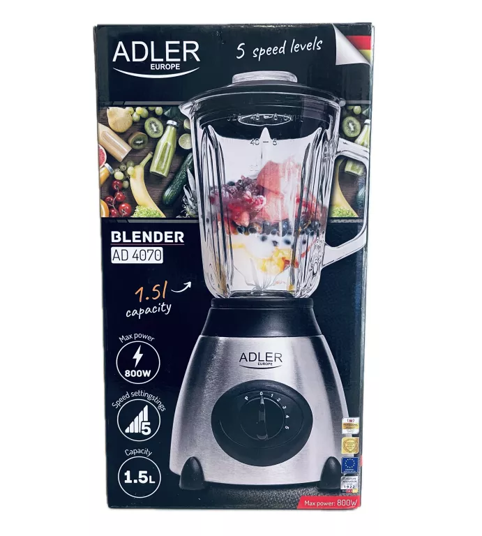 BLENDER KIELICHOWY ADLER AD4070 600 W SREBRNY/SZARY