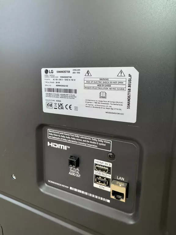 TELEWIZOR LG NANOCELL 55NANO82 55" LED 4K WEBOS DVB-T2