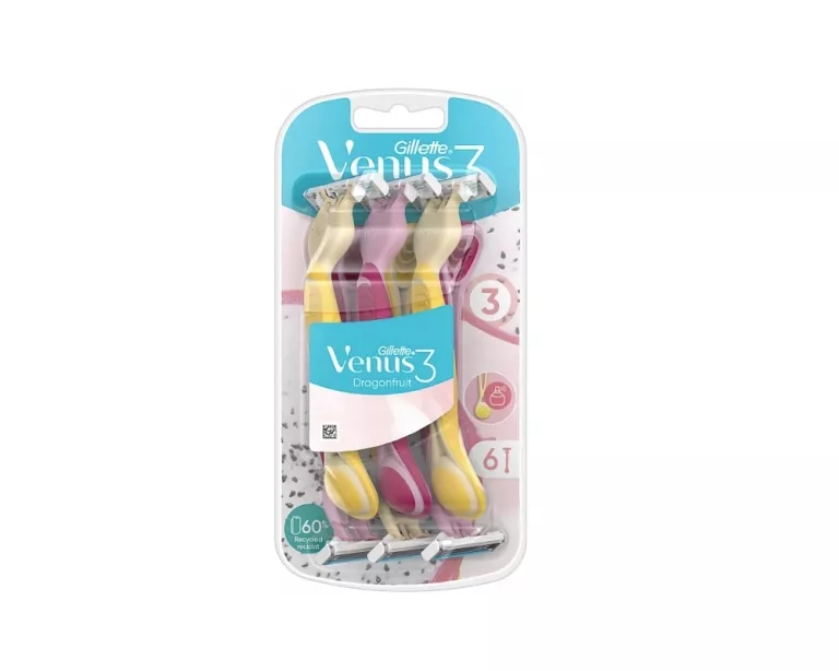 GILLETTE VENUS 3 DRAGONFRUIT, MASZYNKI JEDNORAZOWE, 6 SZTUK