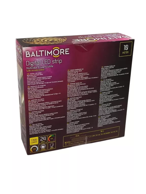 TAŚMA LED RGB & WARM WHITE BALTIMORE 10 M 1300 LUMEN Z PILOTEM