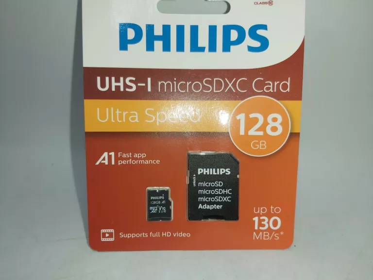 KARTA PAMIĘCI MICROSD XC PHILIPS UHS-I 128GB + ADAPTER