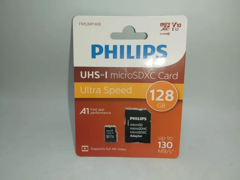 KARTA PAMIĘCI MICROSD XC PHILIPS UHS-I 128GB + ADAPTER