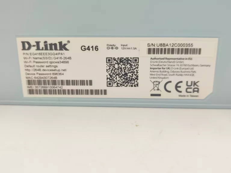 ROUTER D-LINK EAGLE PRO AI G416 AX1500 4G LTE CAT.6 WIFI6 KOMPLET GWARANCJ