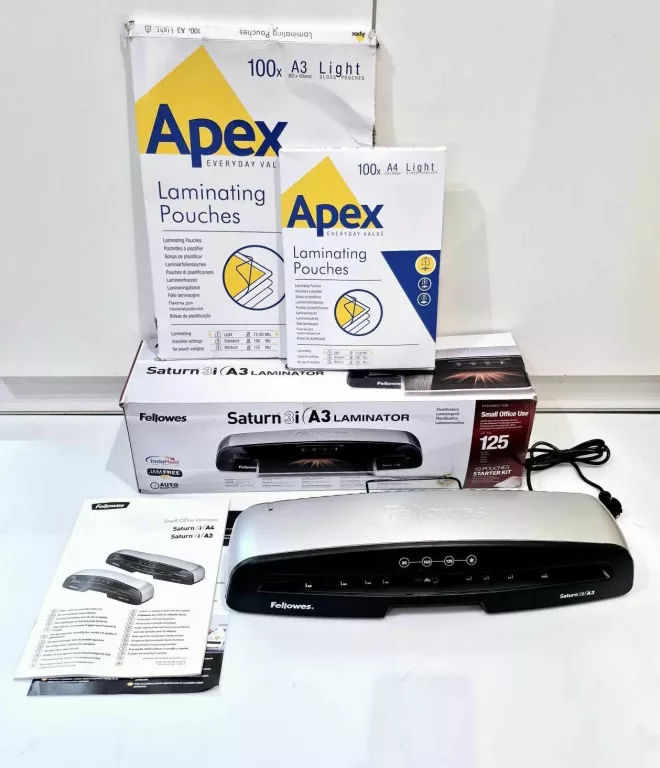 LAMINATOR FELLOWES SATURN 3I A3 + ZESTAW FOLII