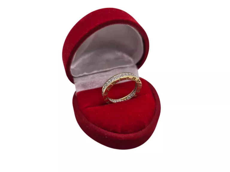 WYJĄTKOWY ZŁOTY PIERSCIONEK BV Z CYRKONIAMI R.11 PR.585