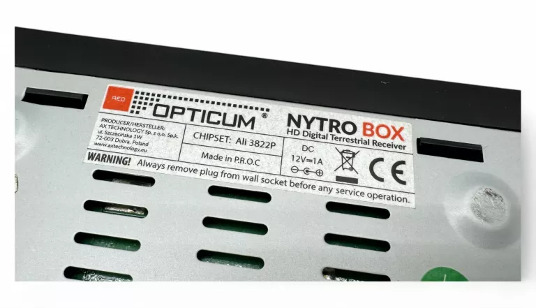 DEKODER OPTICUM NYTRO BOX DVBT2 H.265 1080P