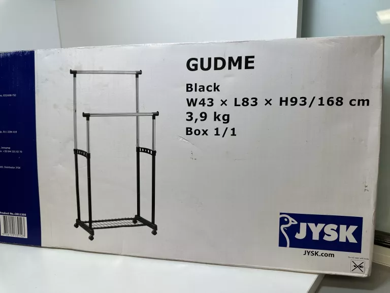 STOJAK NA UBRANIA GUDME PODWÓJNY CZARNY WARTO/OKAZJA
