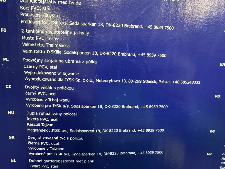 STOJAK NA UBRANIA GUDME PODWÓJNY CZARNY WARTO/OKAZJA