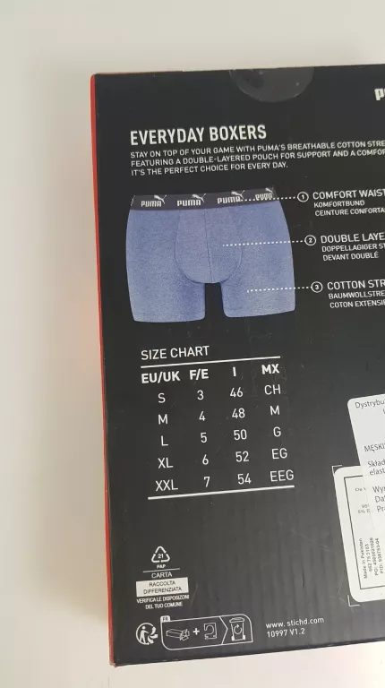PUMA MAJTKI BOKSERKI MĘSKIE BAWEŁNA 2PAK XL