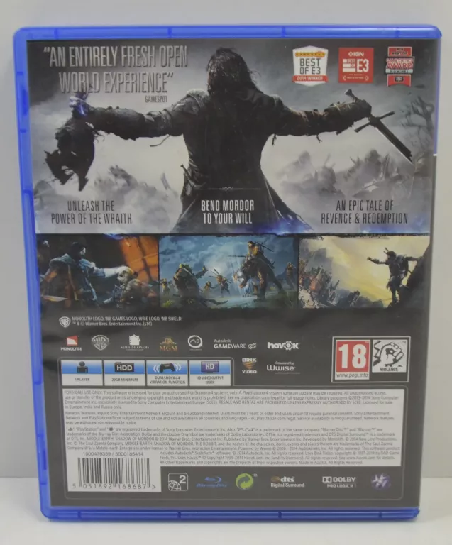 GRA MIDDLE-EARTH SHADOW OF MORDOR PS4