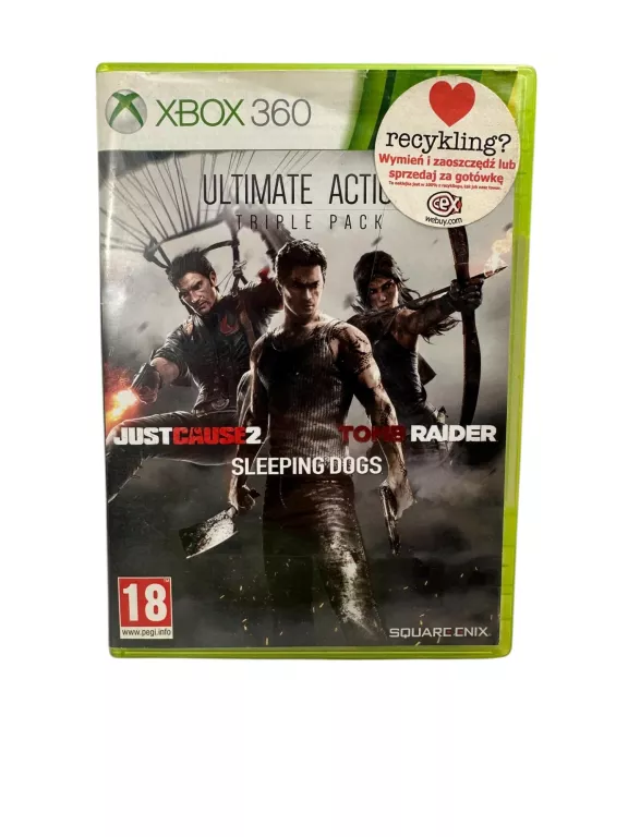 GRA XBOX 360 TRZYPAK JUST CAUSE 2 SLEEPING DOGS TOMB RAIDER