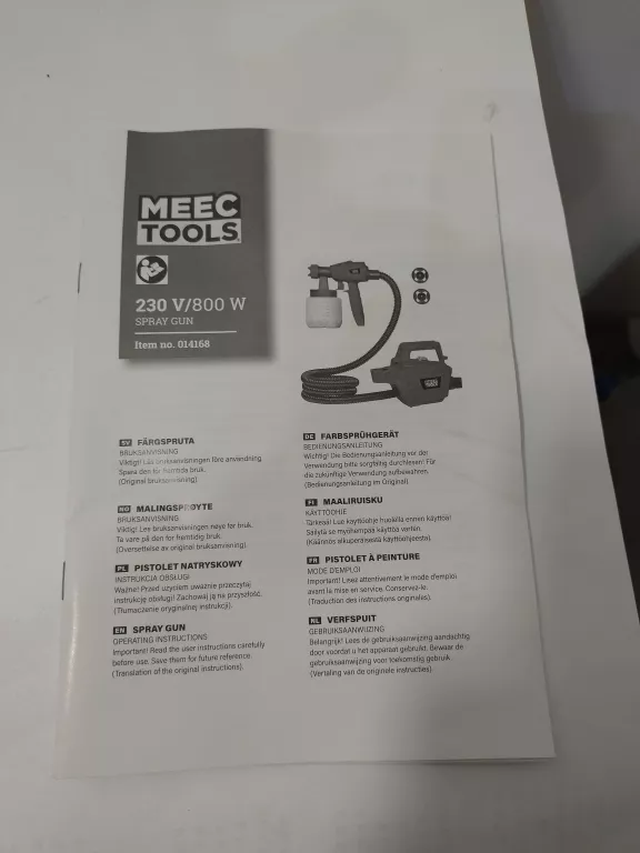 PISTOLET NATRYSKOWY MEECTOOLS 800W + PUDEŁKO