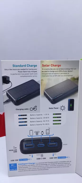 POWERBANK SOLARNY SBS TTBB20000SK 20000 MAH 10W