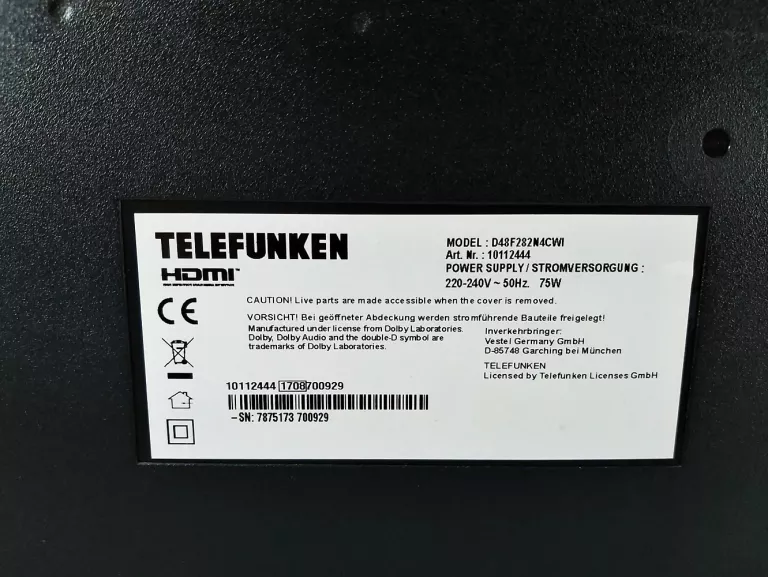 TELEWIZOR TELEFUNKEN D48F282N4CWI + PILOT