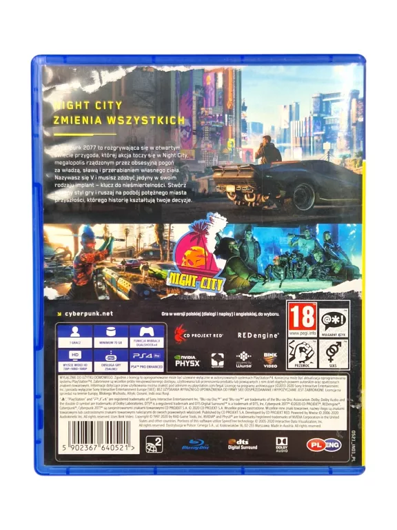 GRA PS4 CYBERPUNK 2077 POLSKA WERSJA