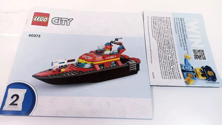 ZESTAW LEGO CITY 60373 ŁÓDŹ STRAŻACKA / PUDEŁKO / ZŁOŻONY