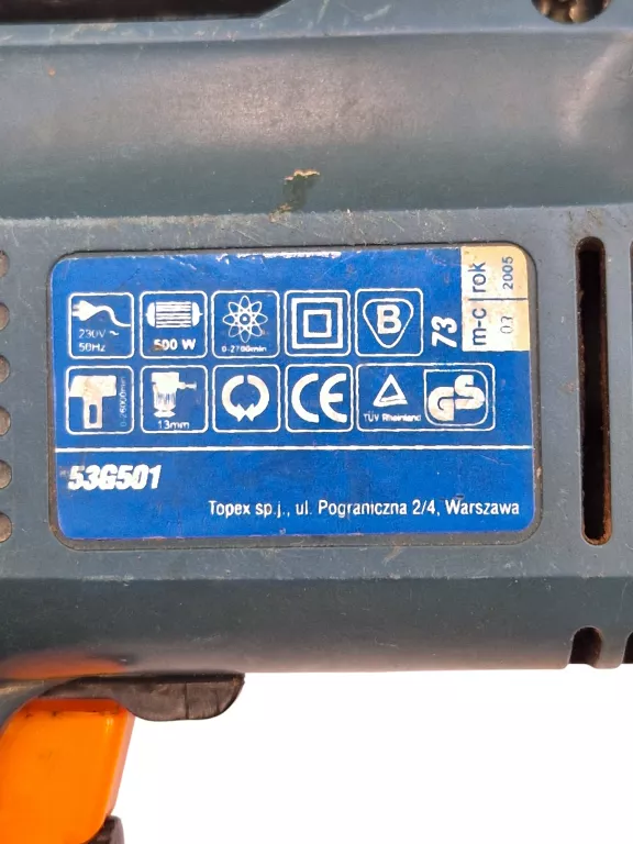 WIERTARKA UDAROWA PEGASUS 53G501 500W